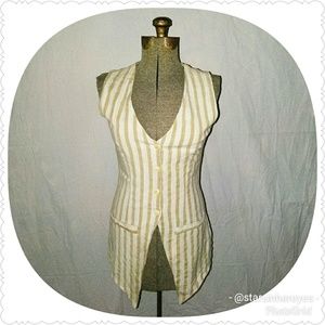 Vintage Linen Button Front Vest